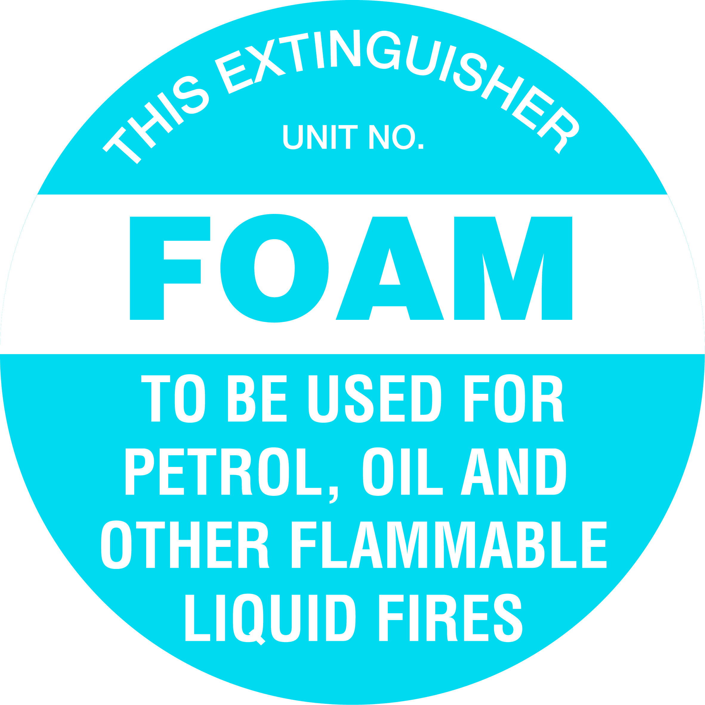 UNIFORM SAFETY 350MM POLY TRIANGLE FIRE EXTINGUISHER MARKER FOAMBLUE