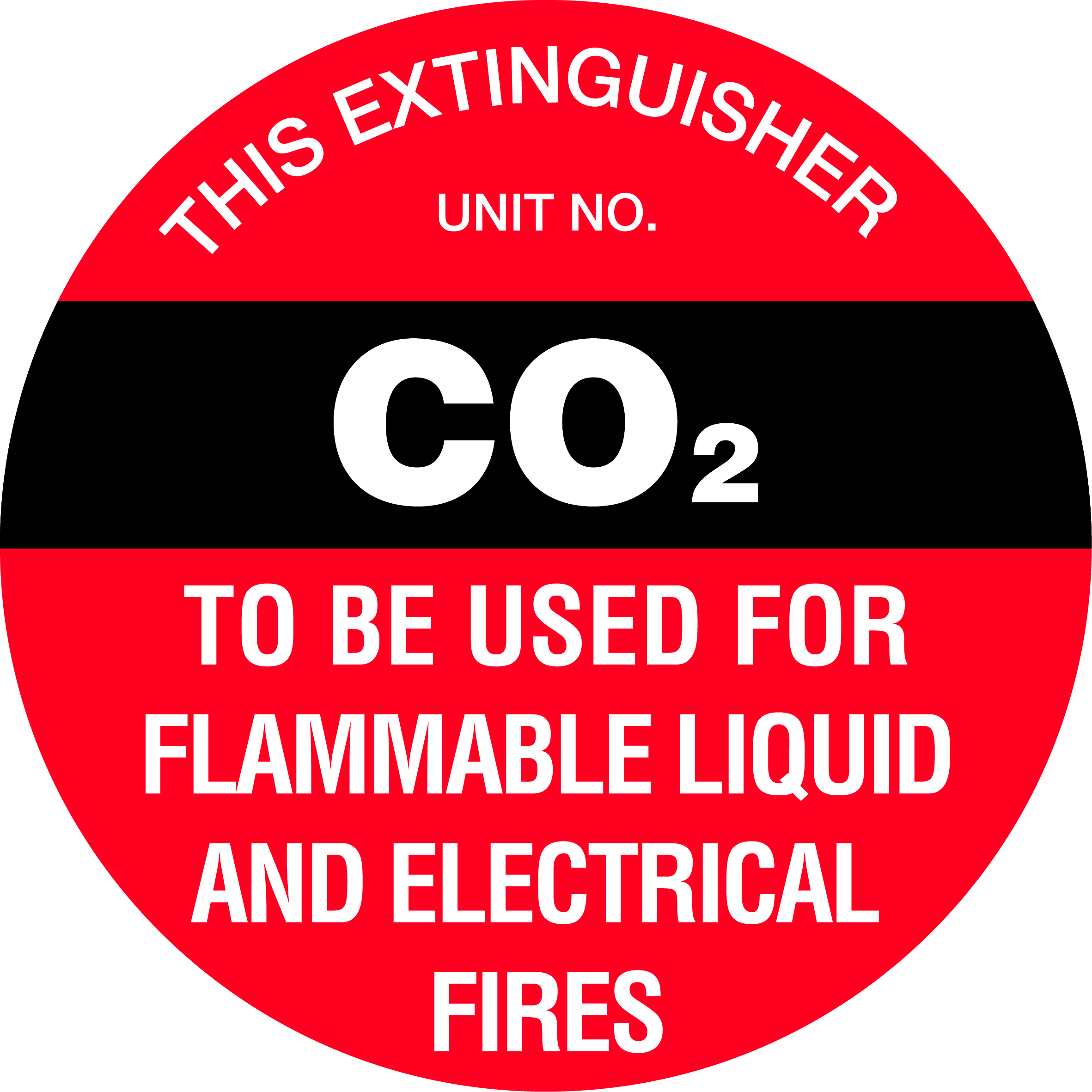 UNIFORM SAFETY 350MM POLY TRIANGLE FIRE EXTINGUISHER MARKER CO2BLACK