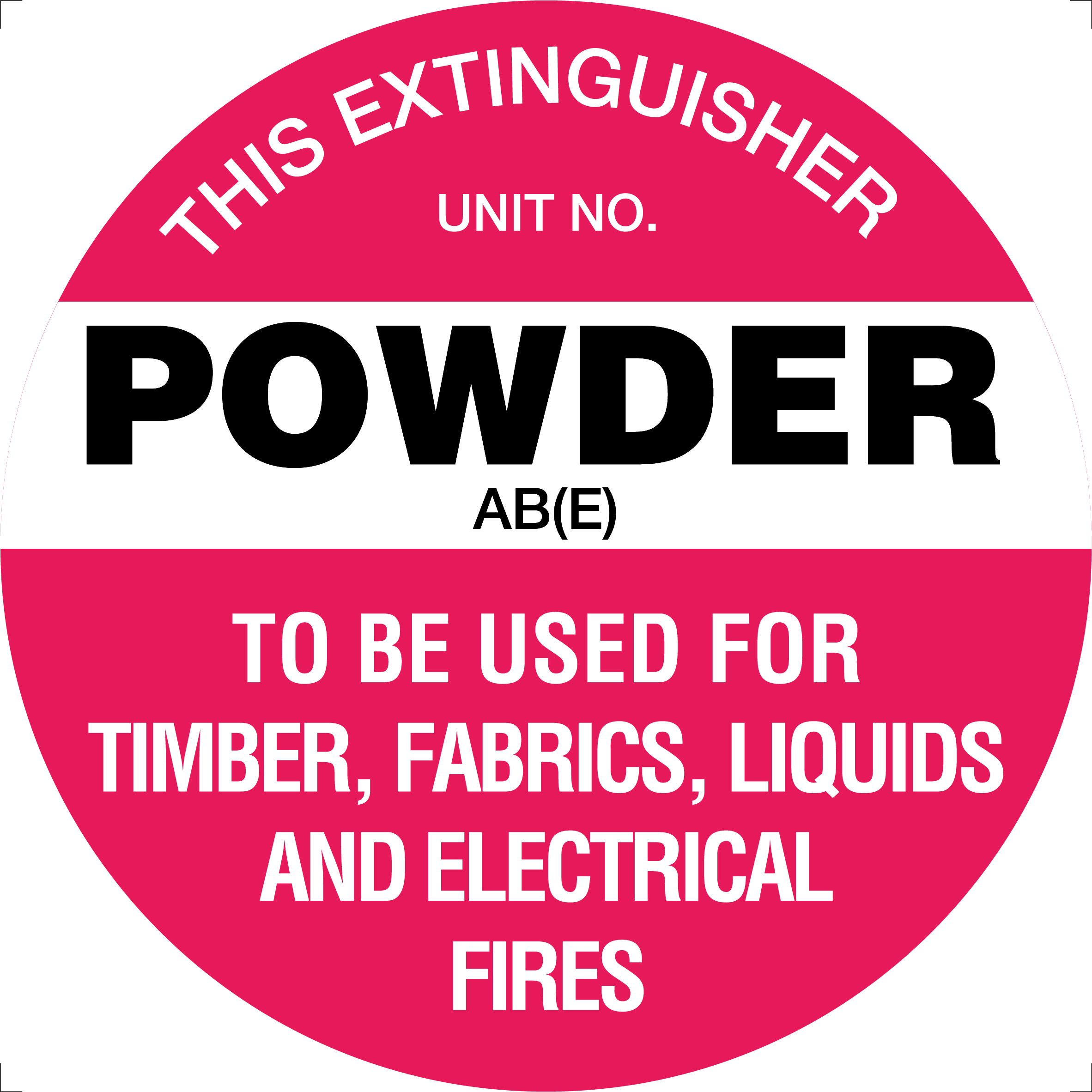 UNIFORM SAFETY 350MM POLY TRIANGLE FIRE EXTINGUISHER MARKER POWDER AB(