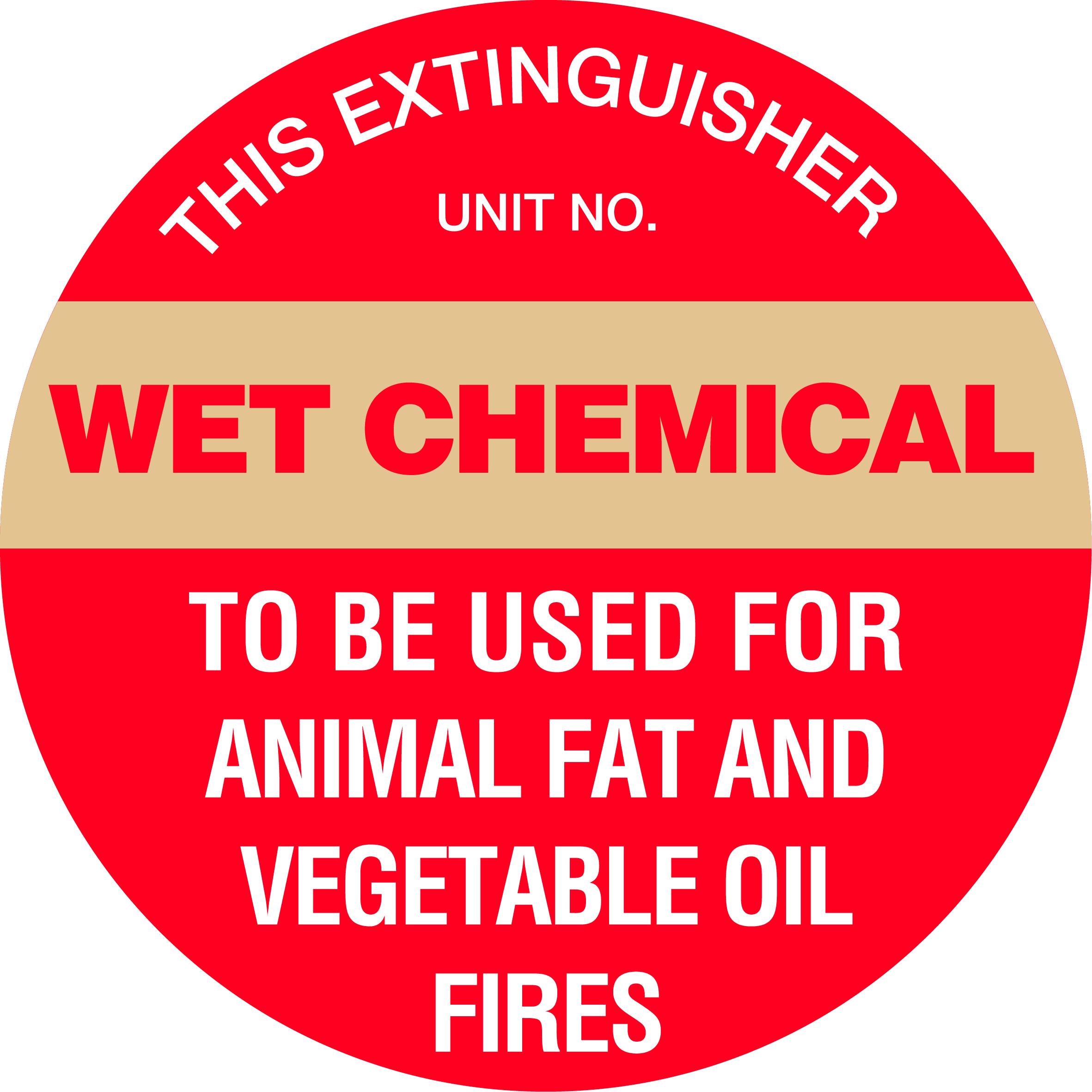 UNIFORM SAFETY 350MM POLY TRIANGLE FIRE EXTINGUISHER MARKER WET CHEMIC