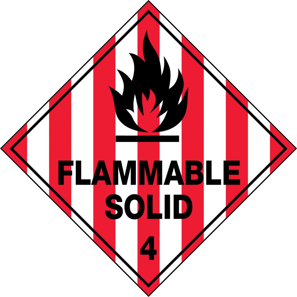 Hazchem Labels Flammable Solid 4 Hazchem Signs USS