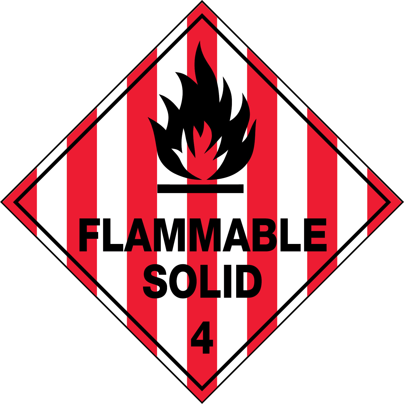 UNIFORM SAFETY 100X100MM SELF ADH 250/RL FLAMMABLE SOLID 4 