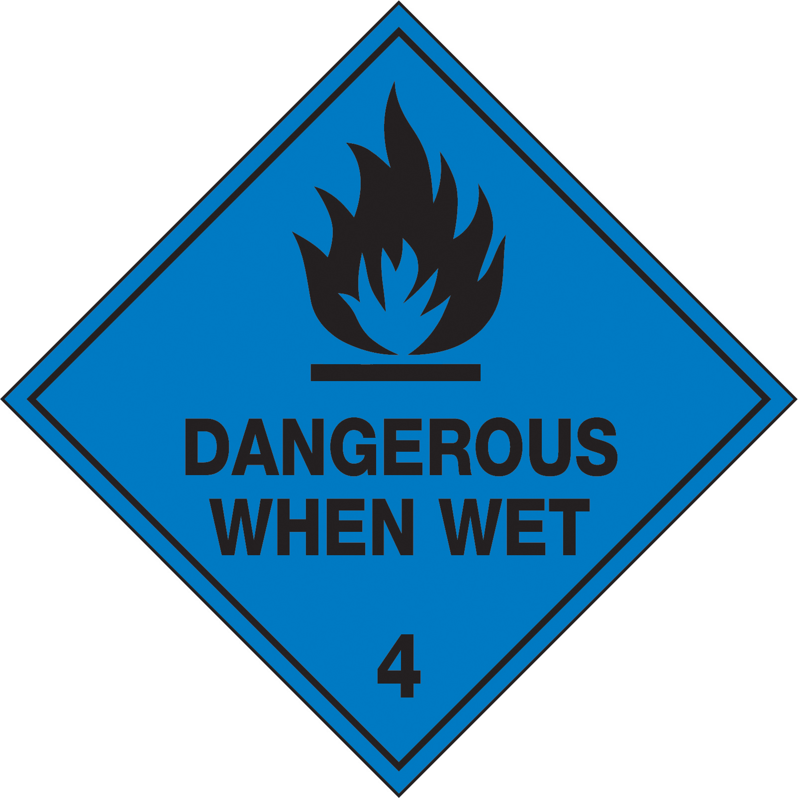 UNIFORM SAFETY 100X100MM SELF ADH 6/PKT DANGEROUS WHEN WET 4 