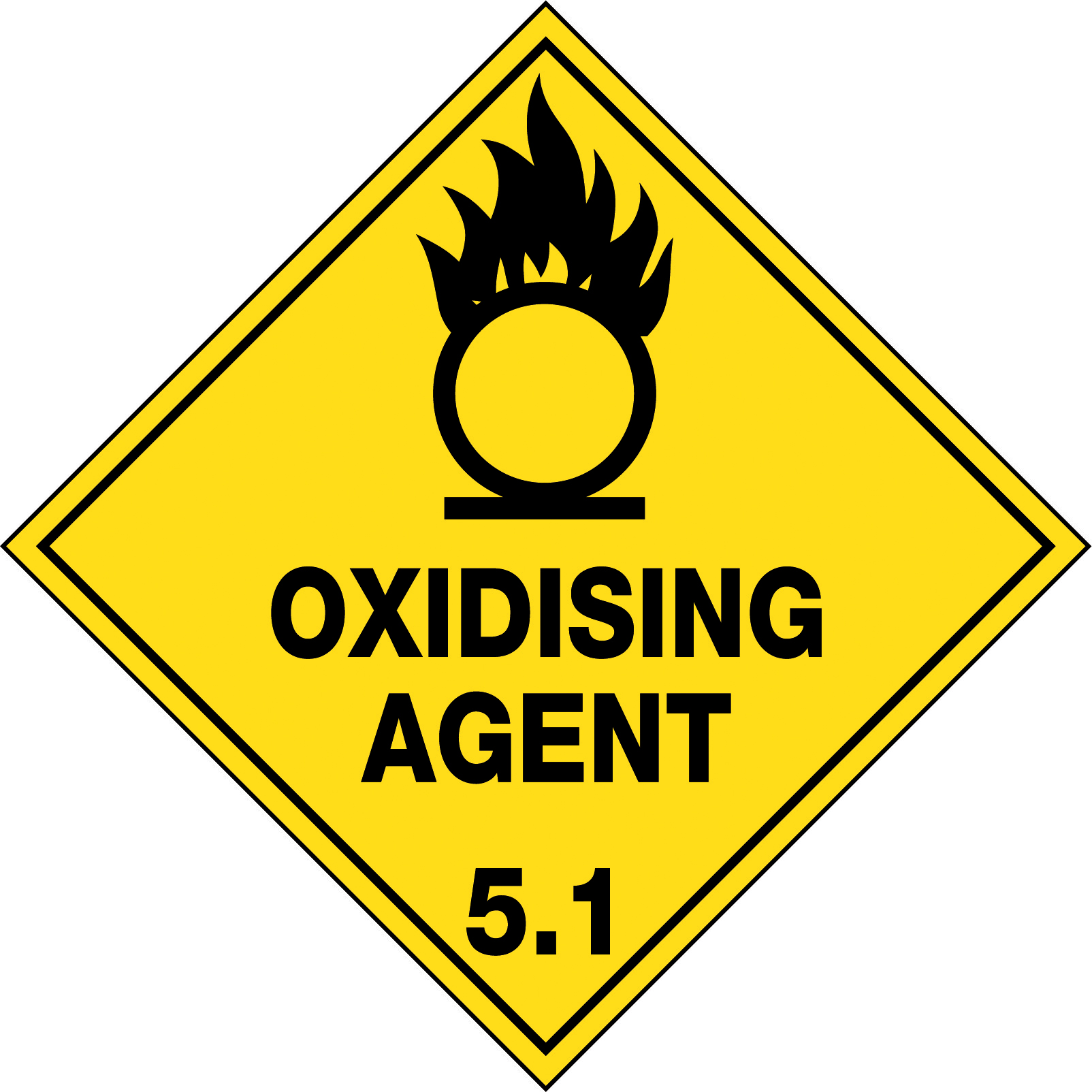 SIGN - HAZCHEM-OXID.AGENT H5.1-XA ( 270X270) 