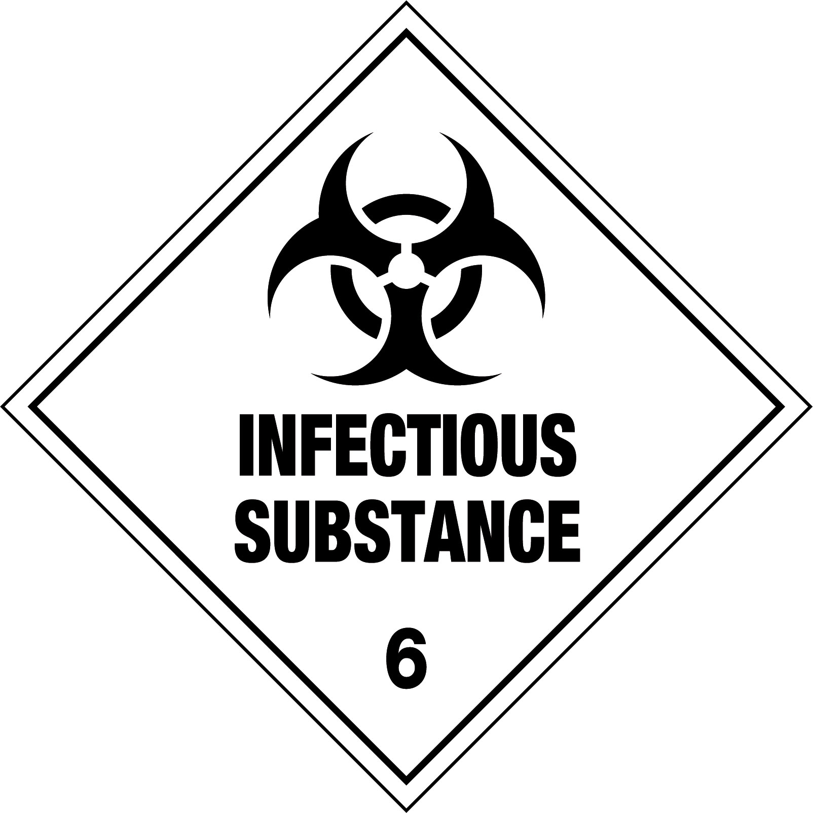 UNIFORM SAFETY 100X100MM SELF ADH 250/RL INFECTIOUS SUBSTANCE 6