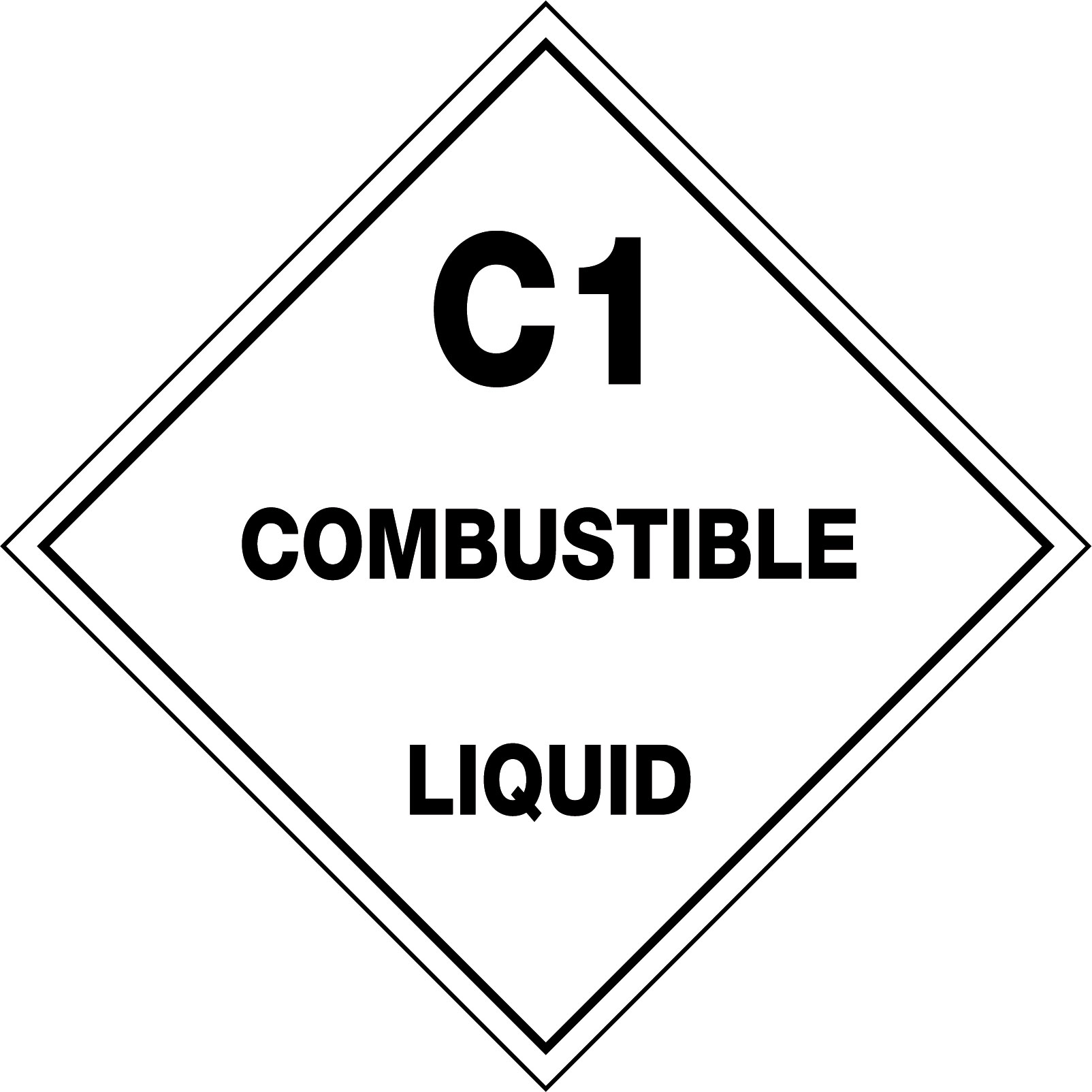 UNIFORM SAFETY 100X100MM SELF ADH 6/PKT C1 COMBUSTIBLE LIQUID