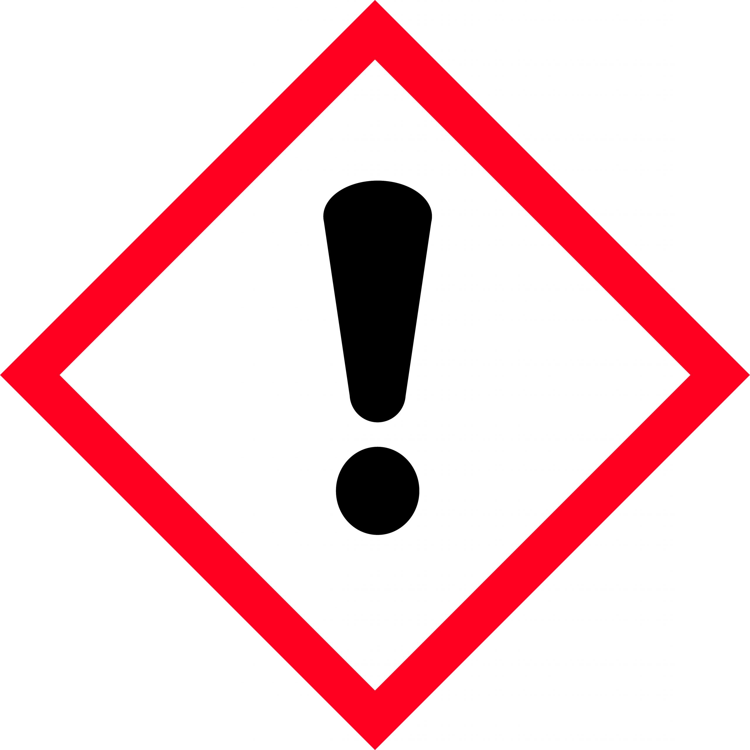 UNIFORM SAFETY 100X100MM SELF ADH 250/RL GHS EXCLAMATION MARK