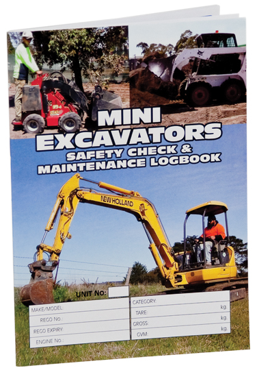 UNIFORM SAFETY MINI EXCAVATORS LOGBOOK A5 SIZE 