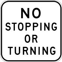 SIGN 1400 X 1400MM CLASS 1 ALUMINIUM NO STOPPING OR TURNING