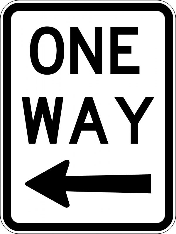 Left Arrow One Way Traffic Sign