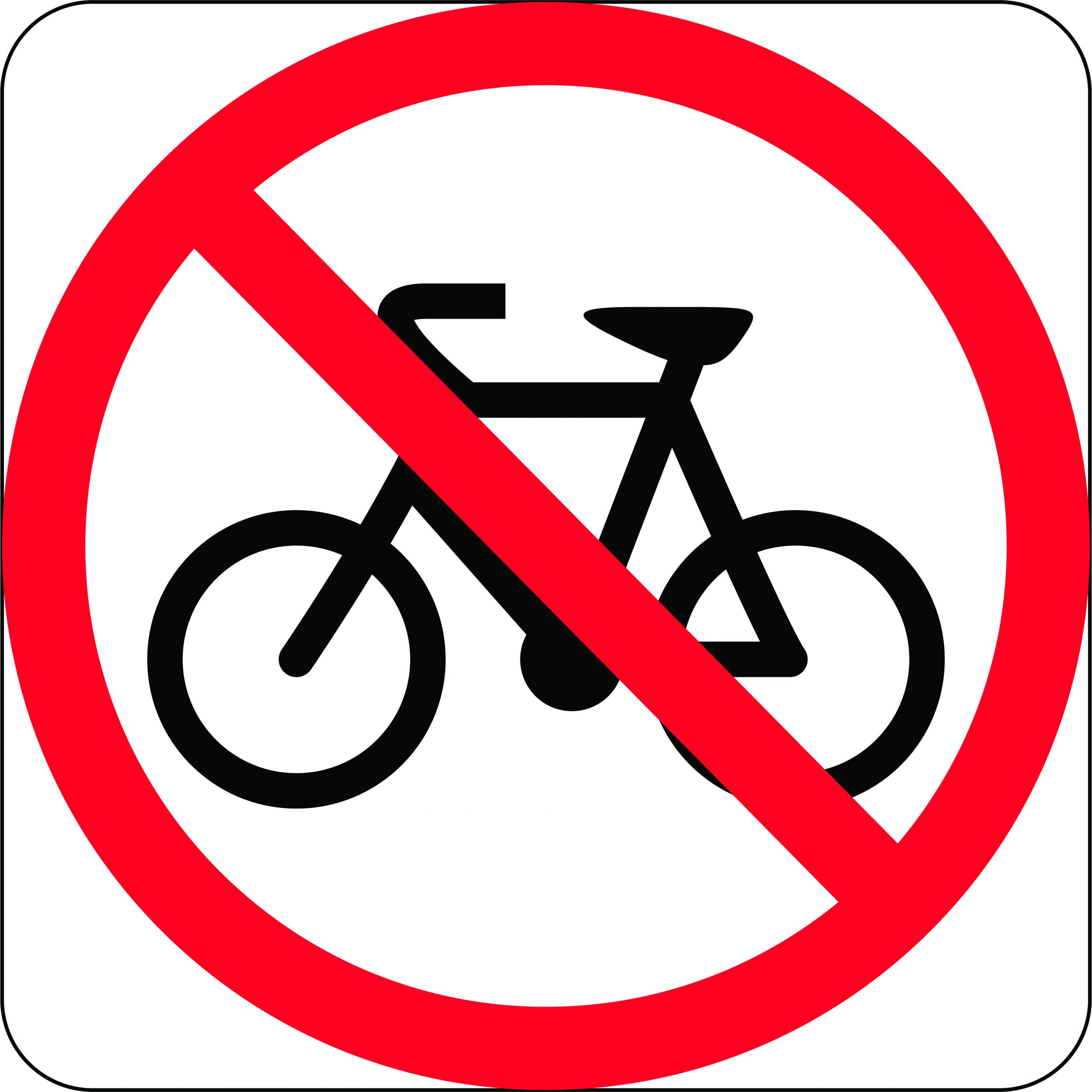 No Bicycles Symbol in Roundel - R6 10 3 ScaleD