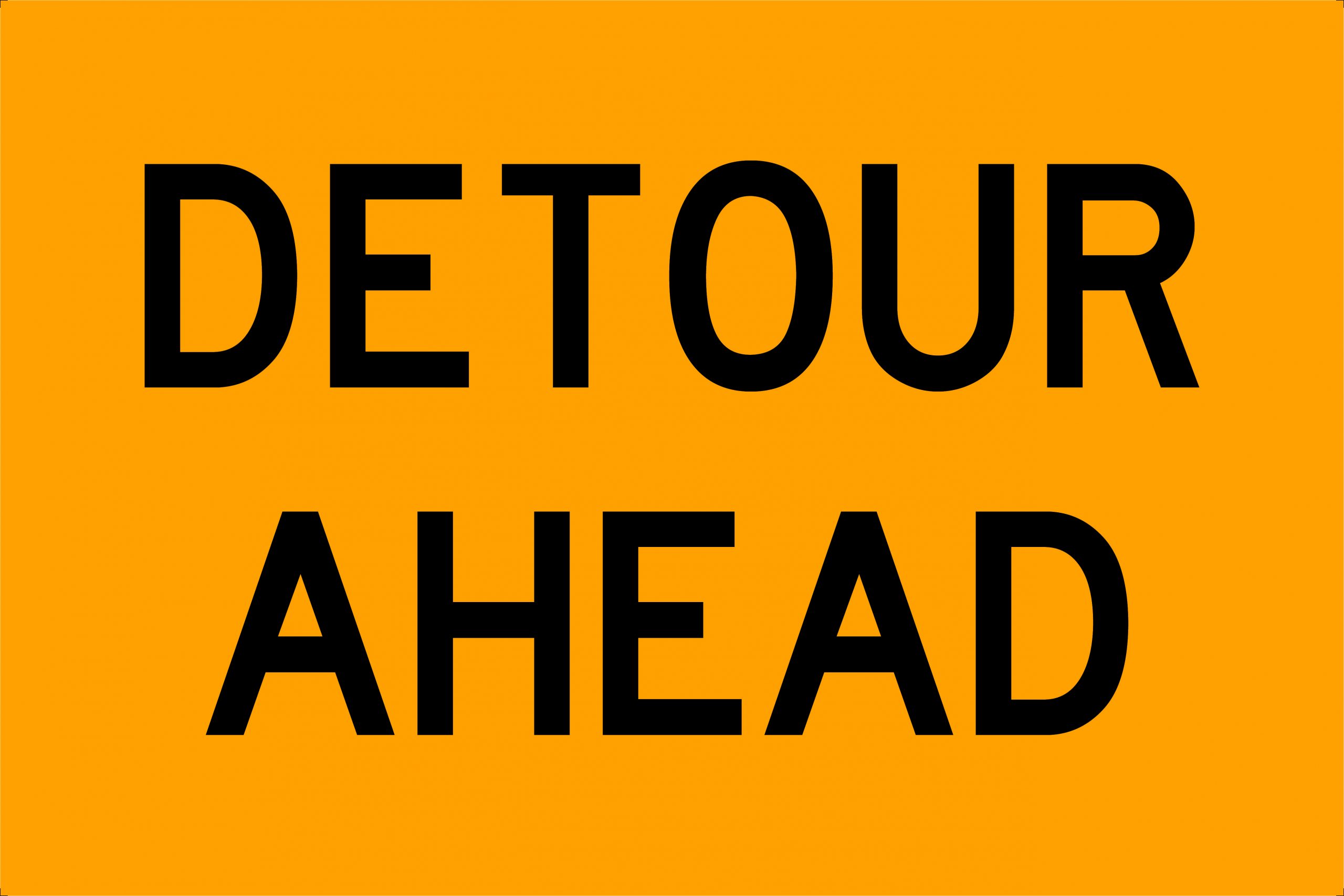 UNIFORM SAFETY 900X600MM METAL CL1 REF DETOUR AHEAD 