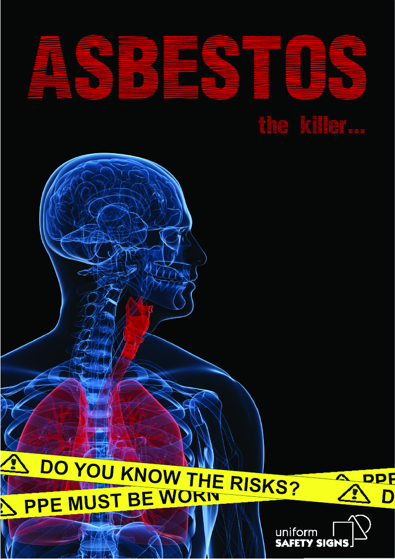 UNIFORM SAFETY A3 LAMINATED SAFETY POSTER ASBESTOS THE KILLER...