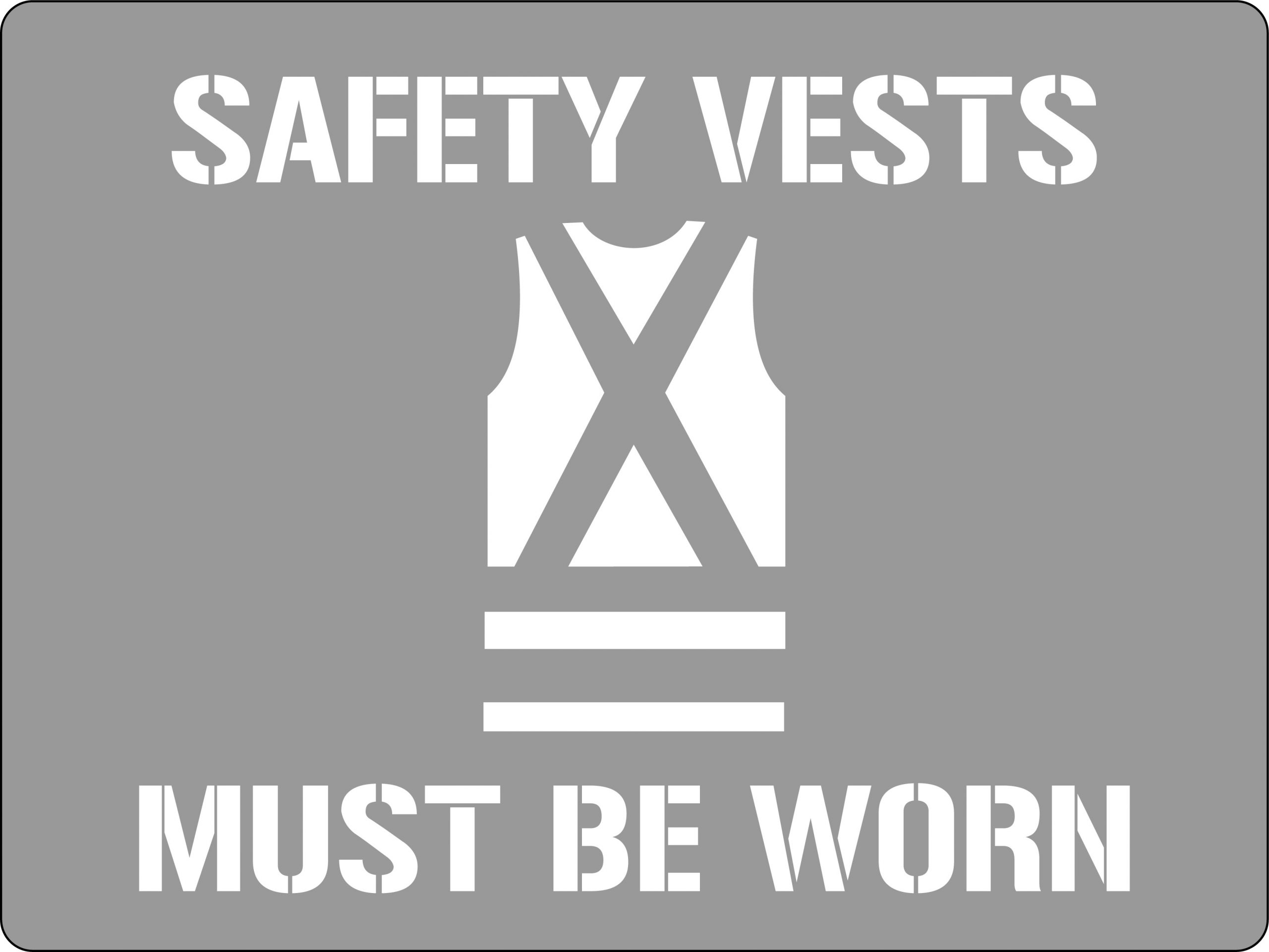 UNIFORM SAFETY 600X450MM POLY STENCIL SAFETY VEST MUST BE WORN [WITH ]
