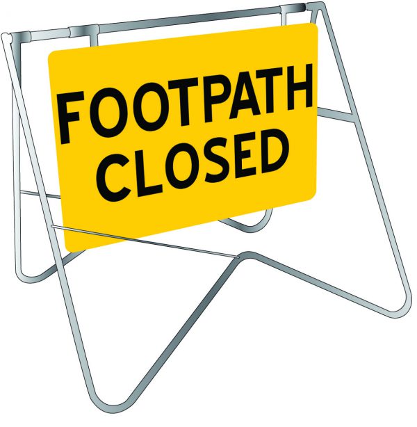 Footpath Closed Swing Stand Signage