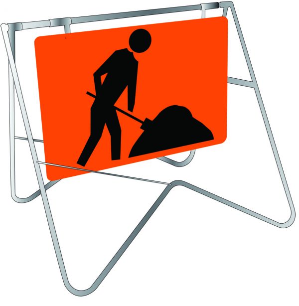 Symbolic Worker Swing Stand Signage