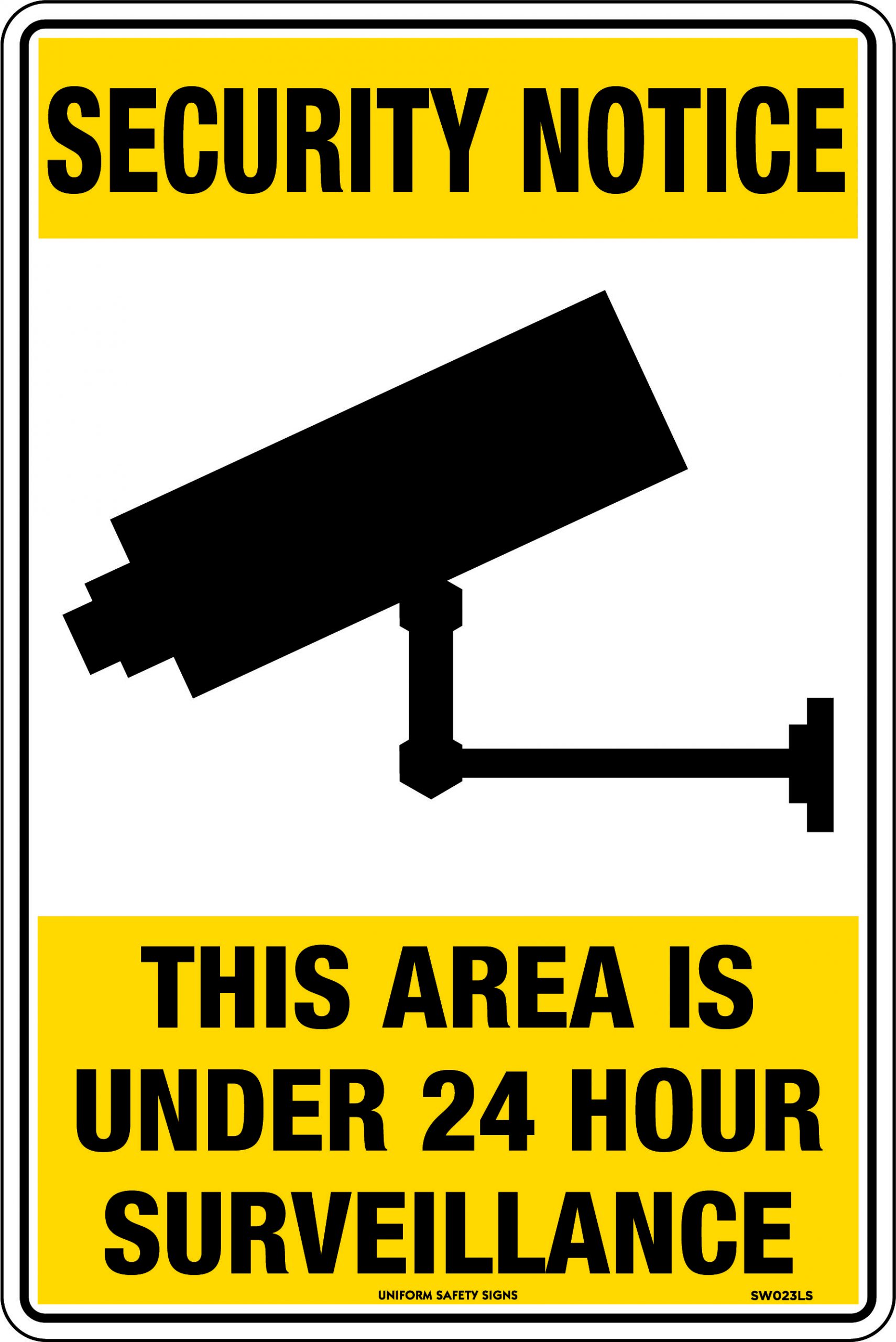 SIGN 600 X 450 METAL SECURITY THIS AREA IS UNDER 24 HOUR SURVEILLANCE