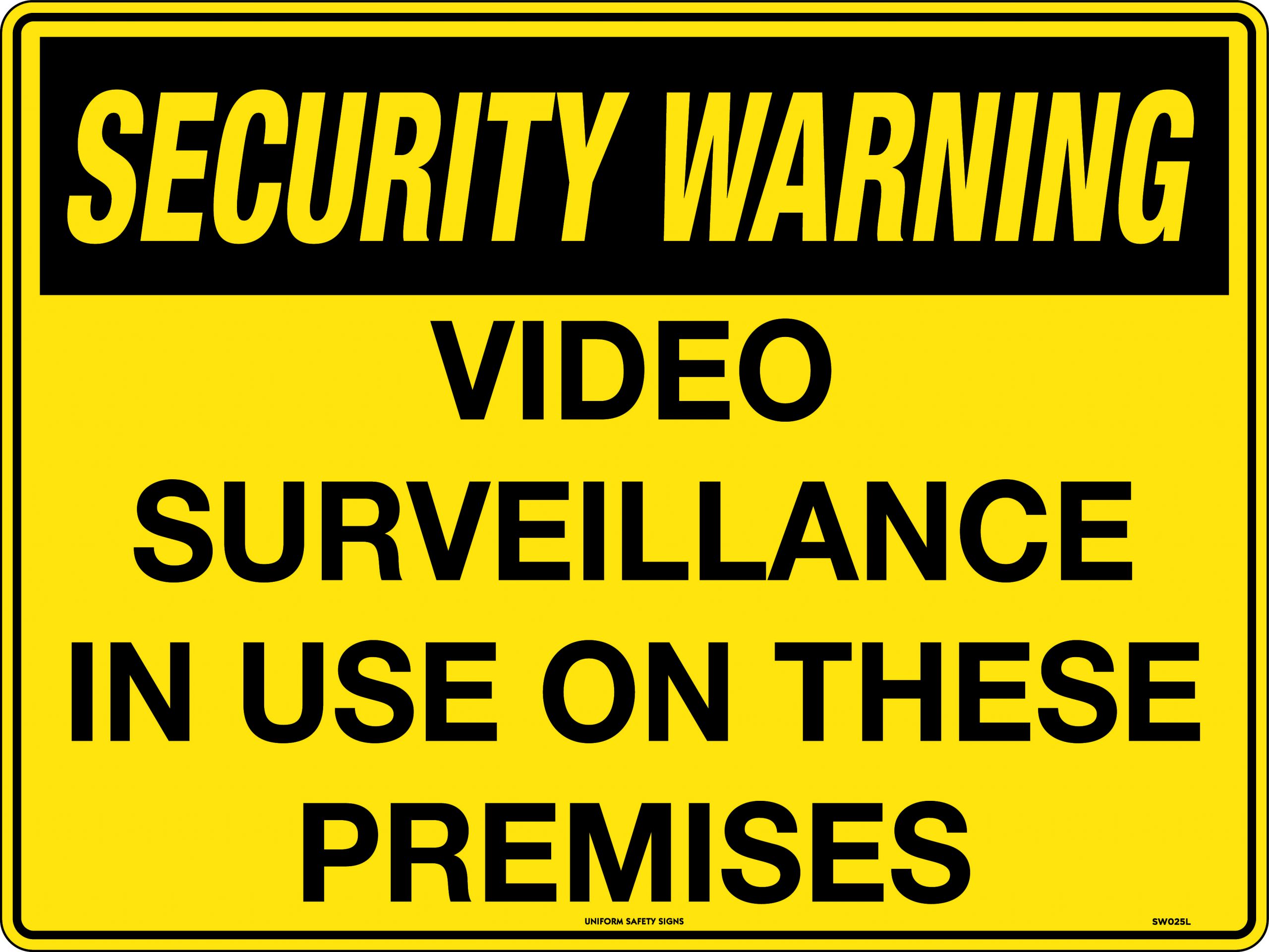 SIGN - POLY - SECURITY NOTICE VIDEO ETC ( 600 X 450MM) 