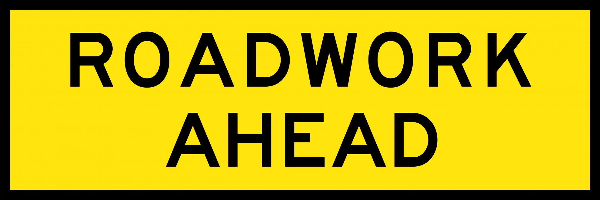 Road Plant Work Ahead Boxed Edge Uniform Safety Signs