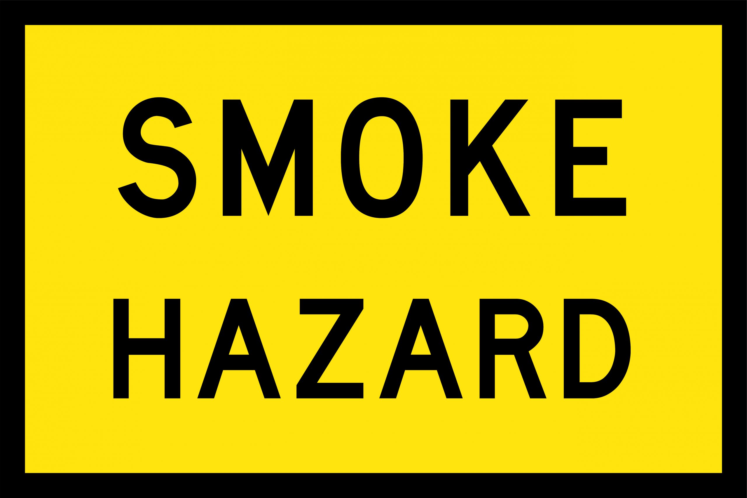 UNIFORM SAFETY 900X600MM BOXED EDGE CL1 SMOKE HAZARD 