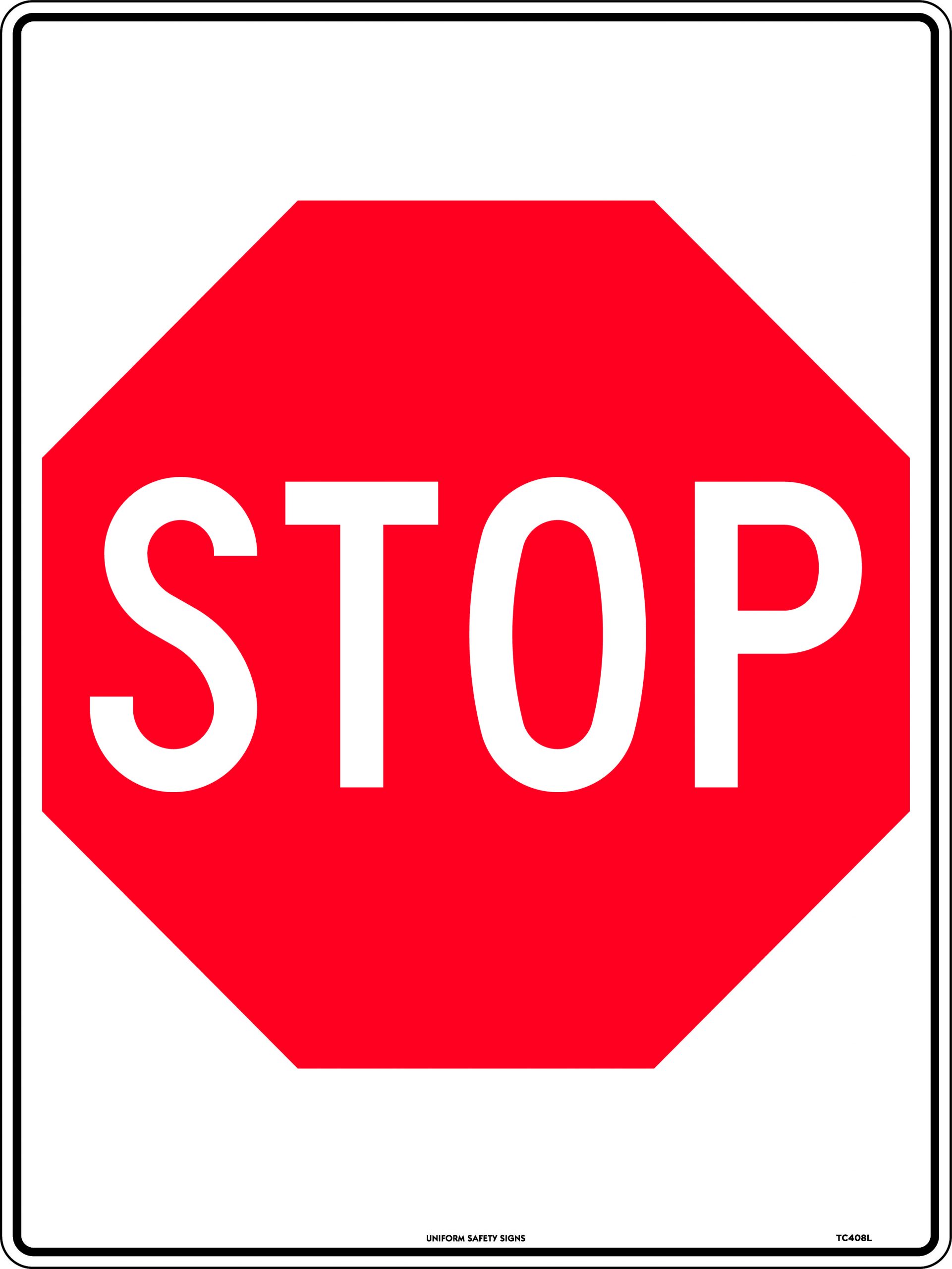 SIGN STOP 600X450 POLY  