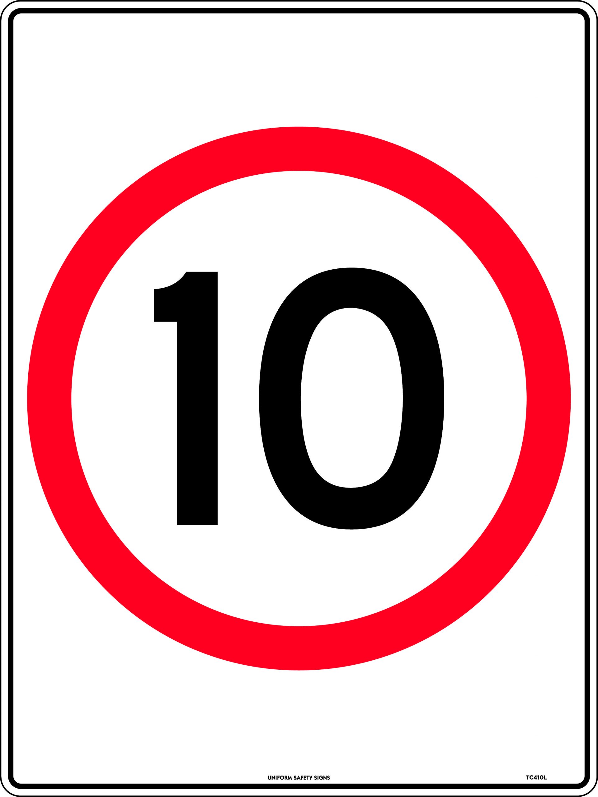 SIGN SPEED ZONE 10 KM/H 600X450 METAL 42T 