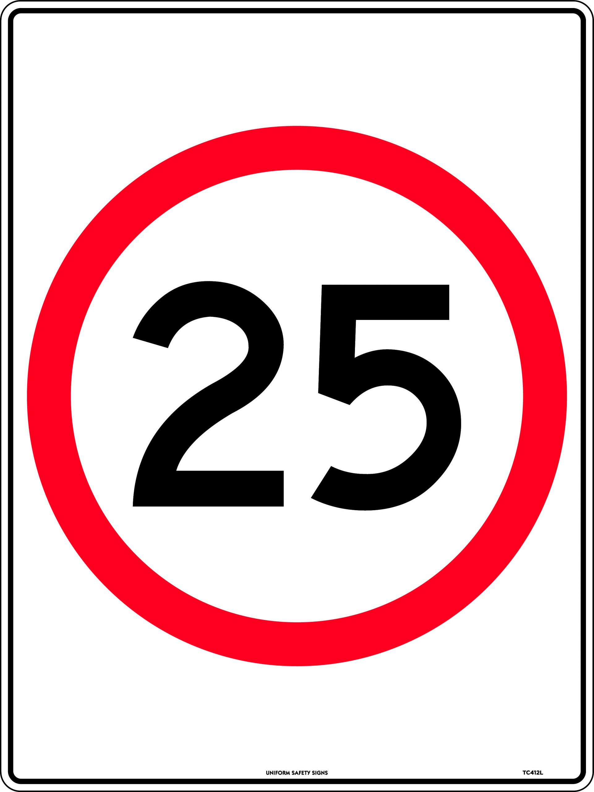 SIGN SIGN SPEED ZONE 25 KM/H 600X450 METAL 44T 