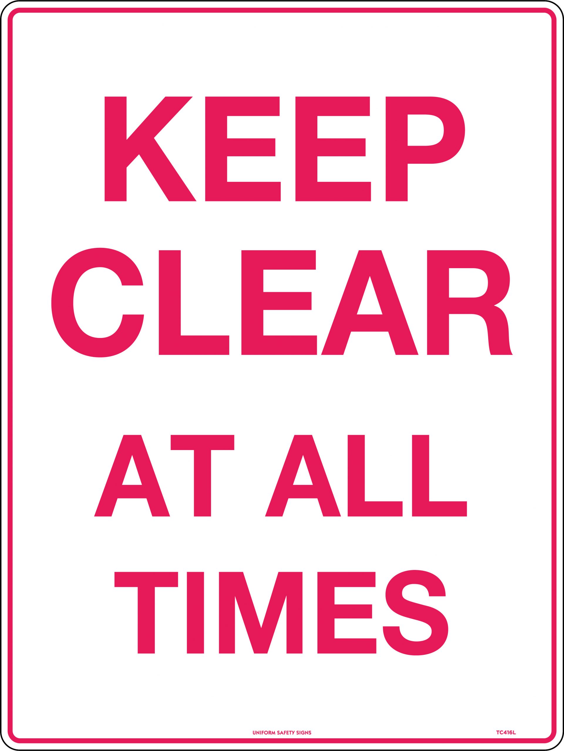 SIGN - KEEP THIS AREA CLEAR 661G-MM ( 300X450) 