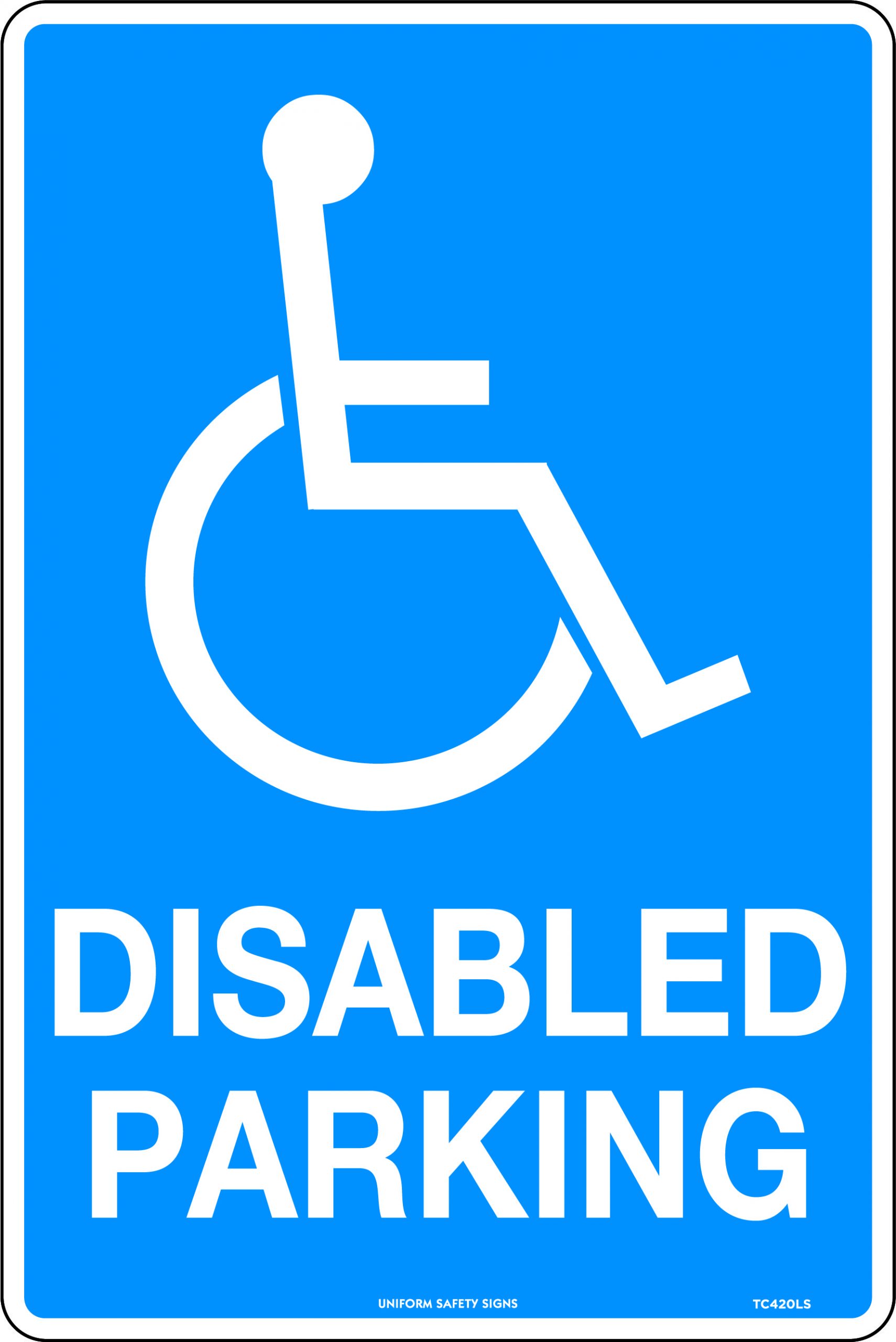 UNIFORM SAFETY 450X300MM METAL DISABLED PARKINGWITH SYMBOL 