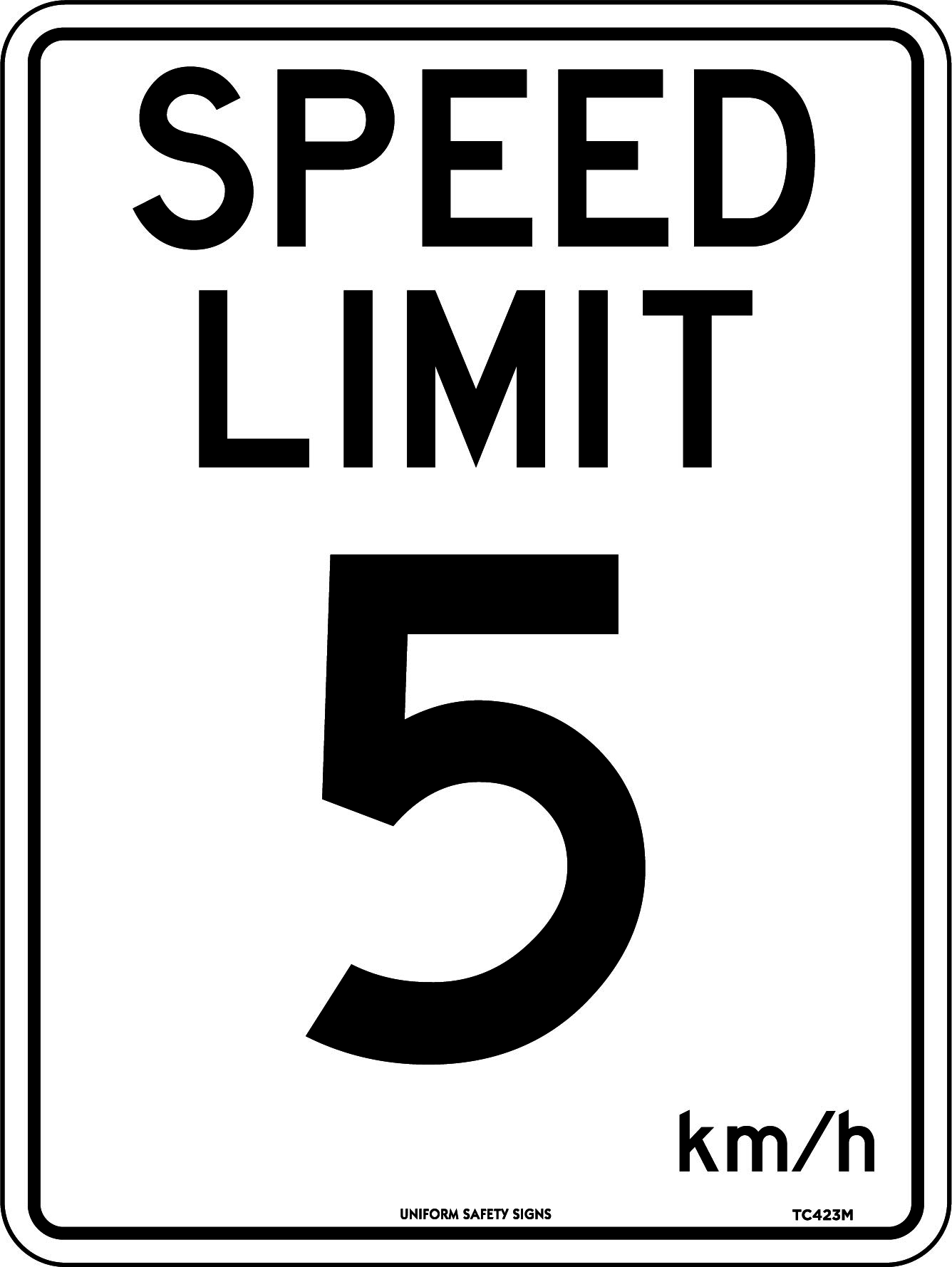 SIGN 300 X 225MM METAL SPEED LIMIT 5 