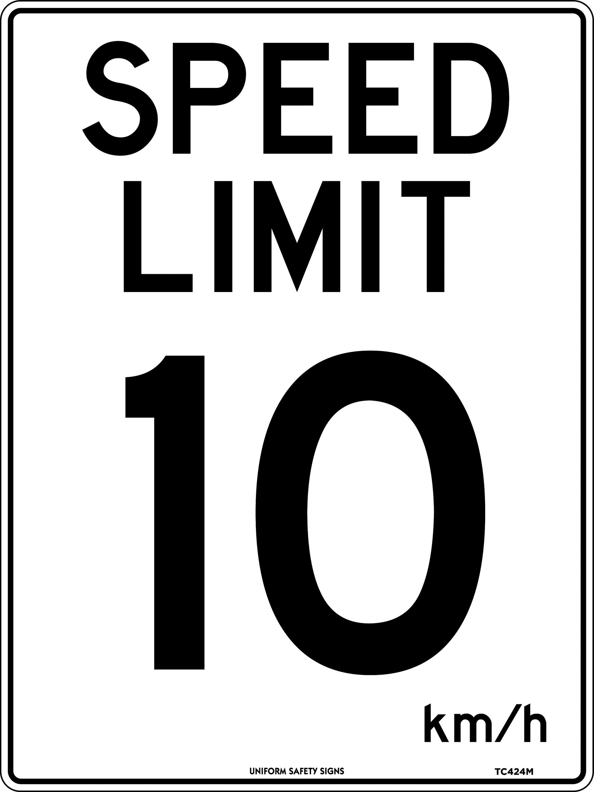 UNIFORM SAFETY 600X450MM POLY SPEED LIMIT 10 