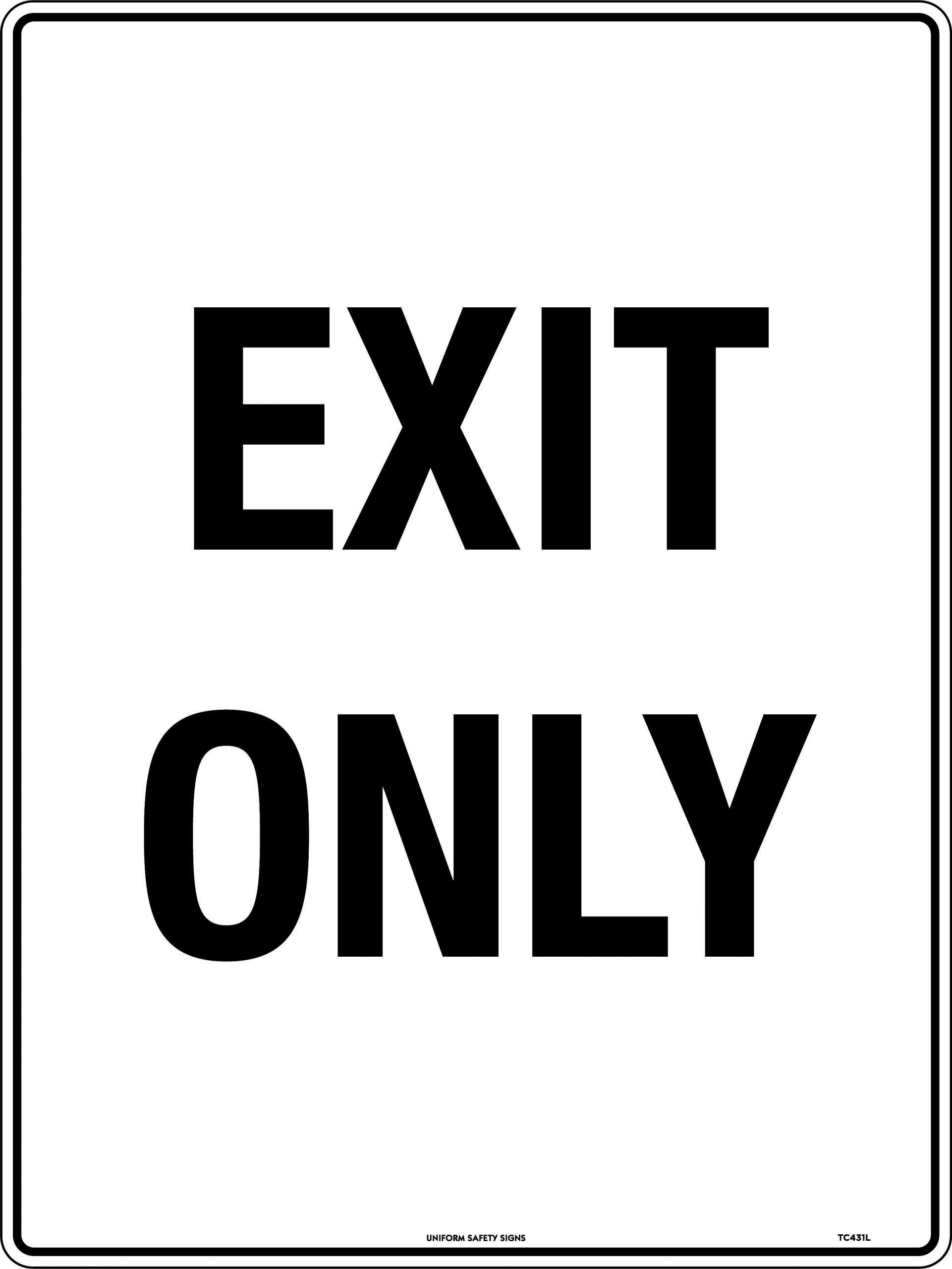 SIGN 600 X 450MM CLASS 2 METAL EXIT ONLY 