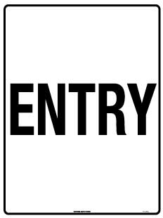 SIGN 600 X 450MM POLY ENTRY  