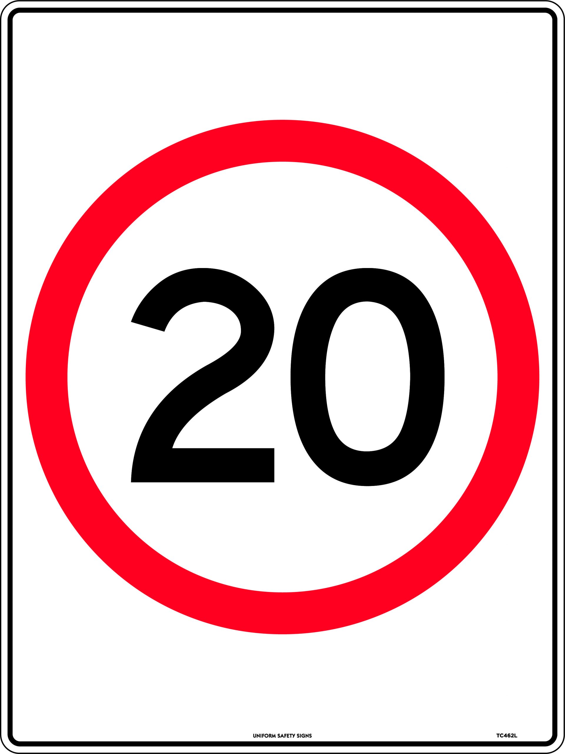 SIGN SIGN SPEED ZONE 20 KM/H 600X450 METAL 94T 