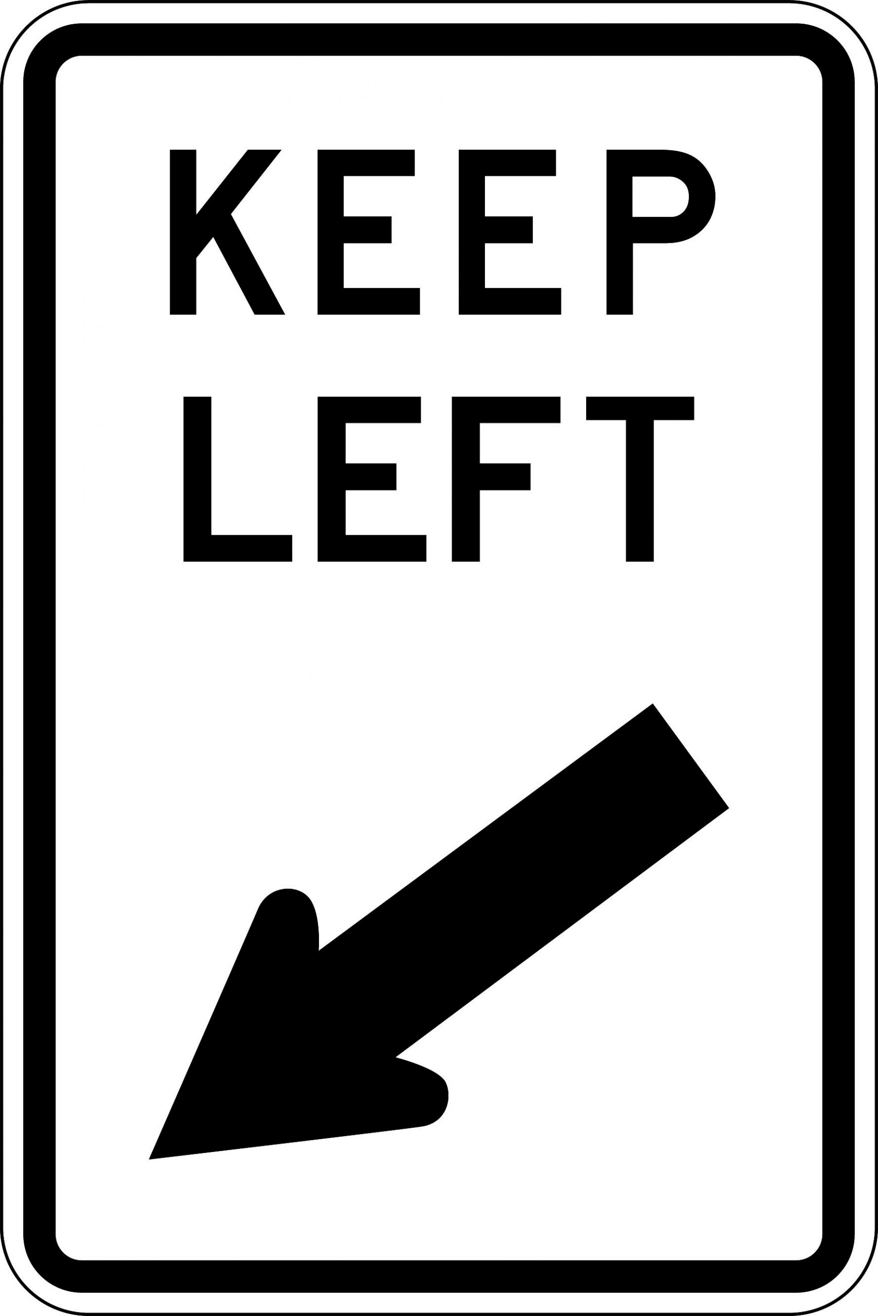 SIGN 450 X 300MM METAL KEEP LEFT 