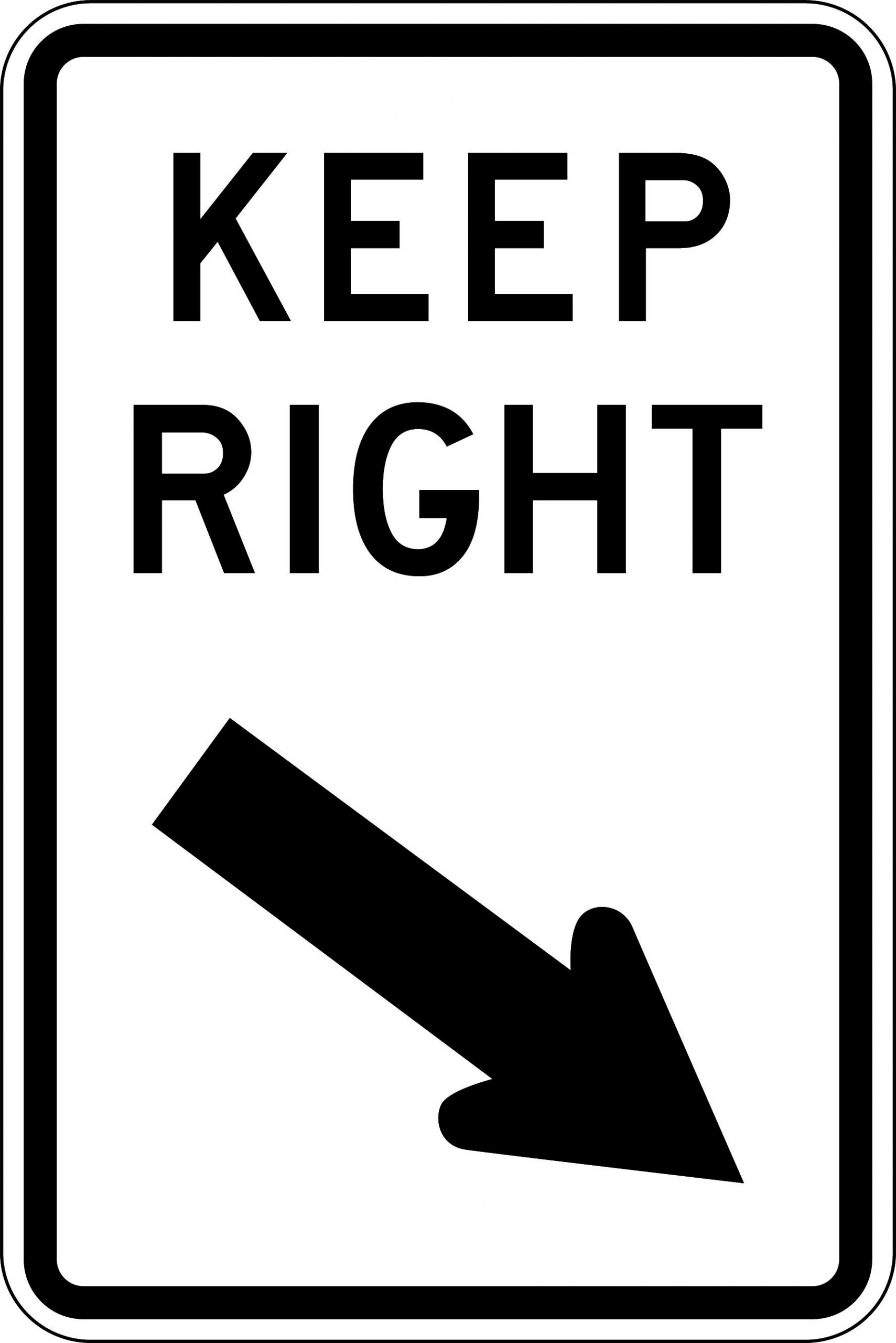SIGN 450 X 300MM METAL KEEP RIGHT 