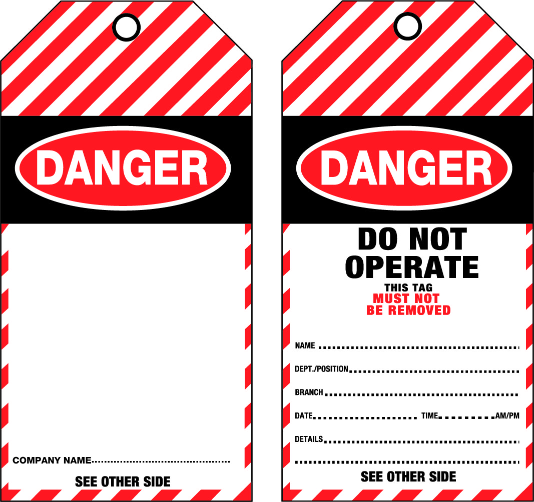 UNIFORM SAFETY 75X160MM TEAR PROOF TAGS 25/PKT DANGER BLANK 