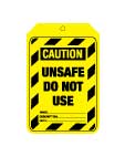 UNIFORM SAFETY 90X140MM CARDBOARD TAGS PKT OF 100 CAUTION UNSAFE DO NO