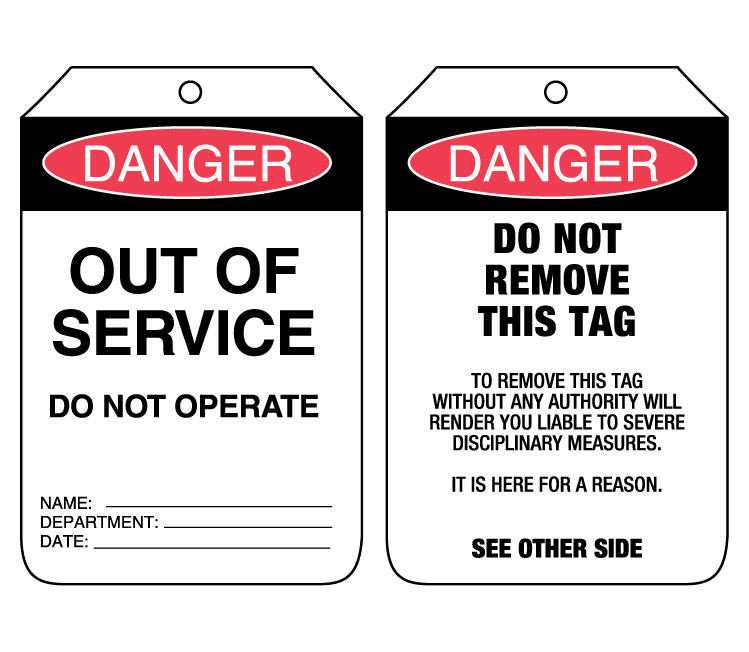 TAG DANGER-OUT OF SERVICE ( PKT 100) 