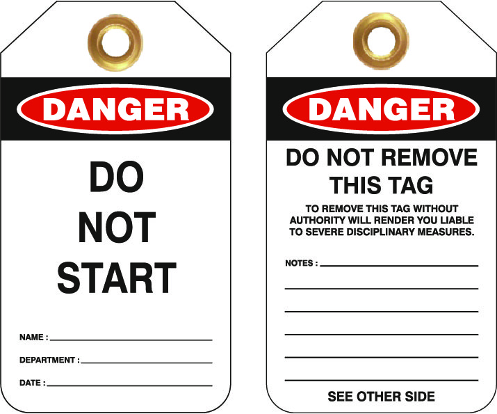 UNIFORM SAFETY 80X140MM HEAVY DUTY PVC TAGS 25/PKT DANGER DO NOT START