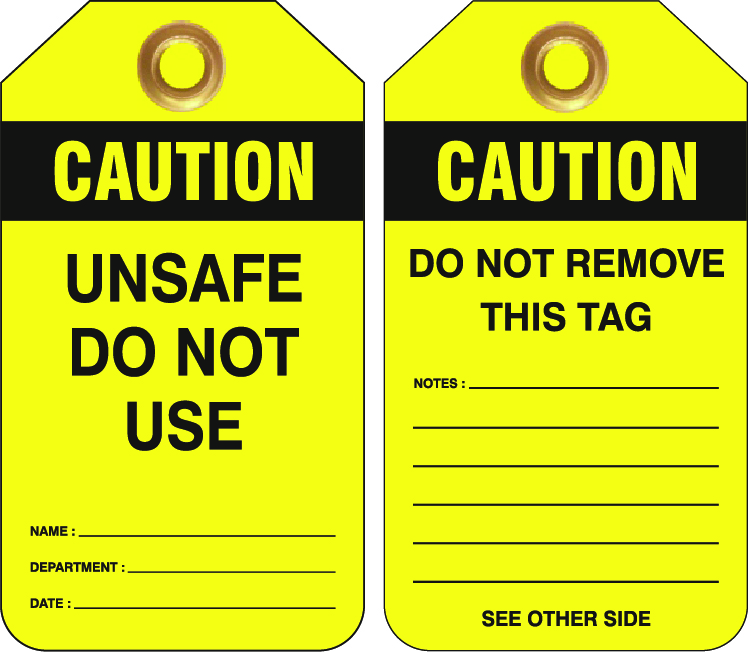 UNIFORM SAFETY 80X140MM HEAVY DUTY PVC TAGS 25/PKT CAUTION UNSAFE DO N