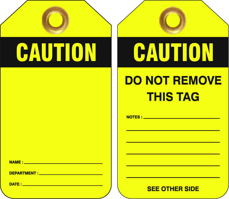 UNIFORM SAFETY 80X140MM HEAVY DUTY PVC TAGS 25/PKT CAUTION BLANK