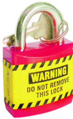 UNIFORM SAFETY 25MM ECONOMY RED SAFETY PADLOCK 