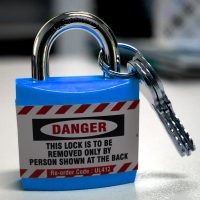 economy blue safety padlock