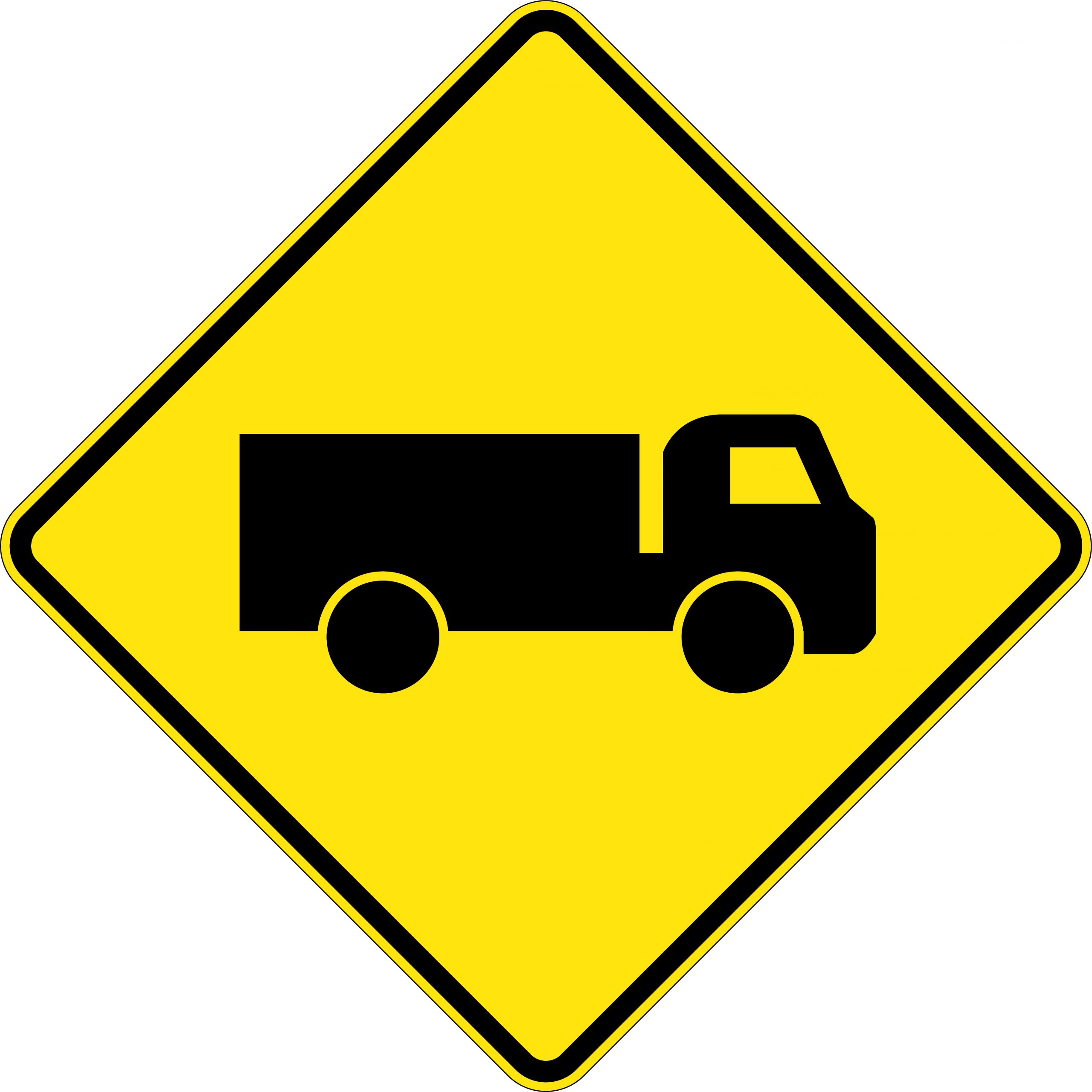 UNIFORM SAFETY 750X750MM ALUM CL1 REF TRUCKS CROSSING OR ENTERING