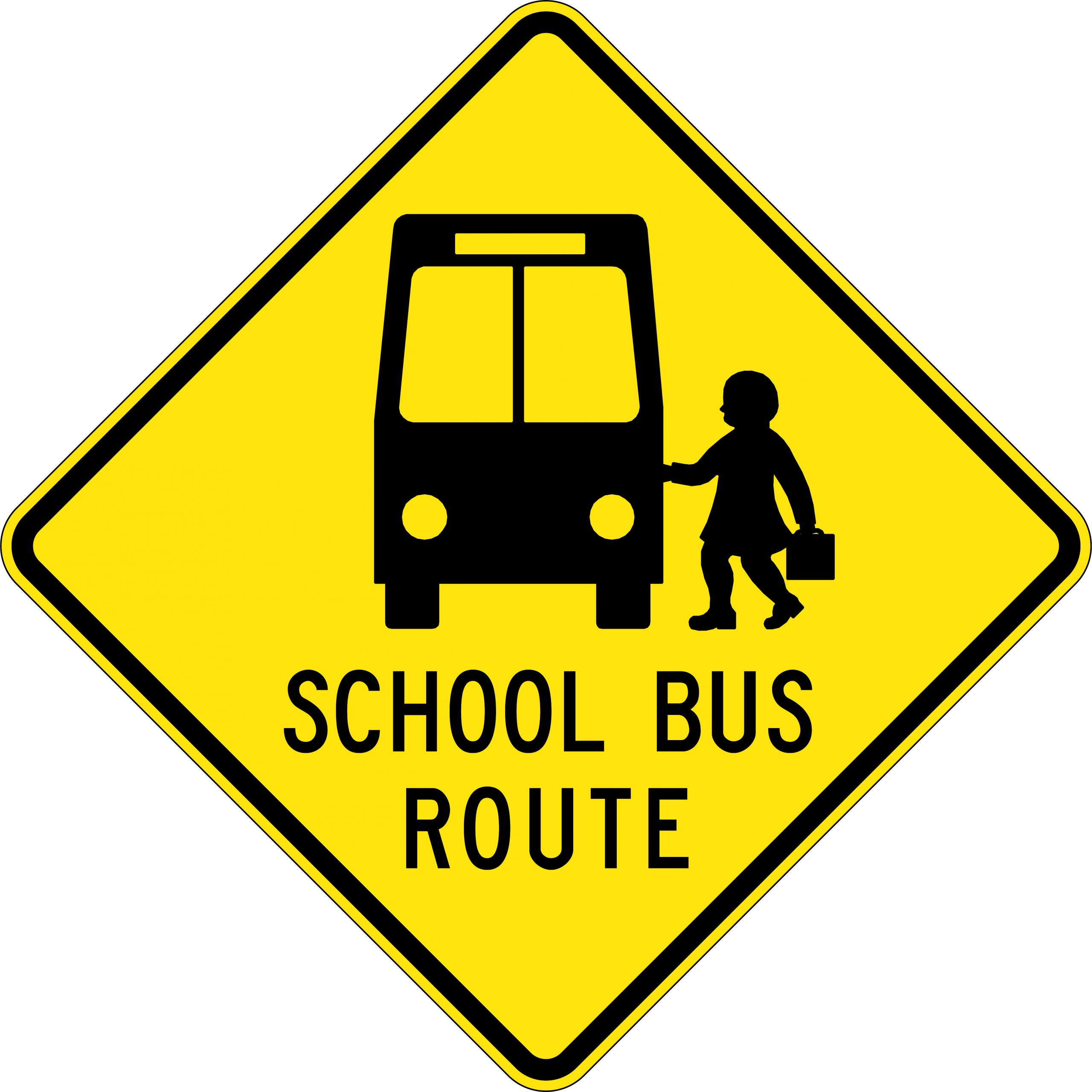 UNIFORM SAFETY 900X900MM ALUM CL1 REF SCHOOL BUS ROUTE + 