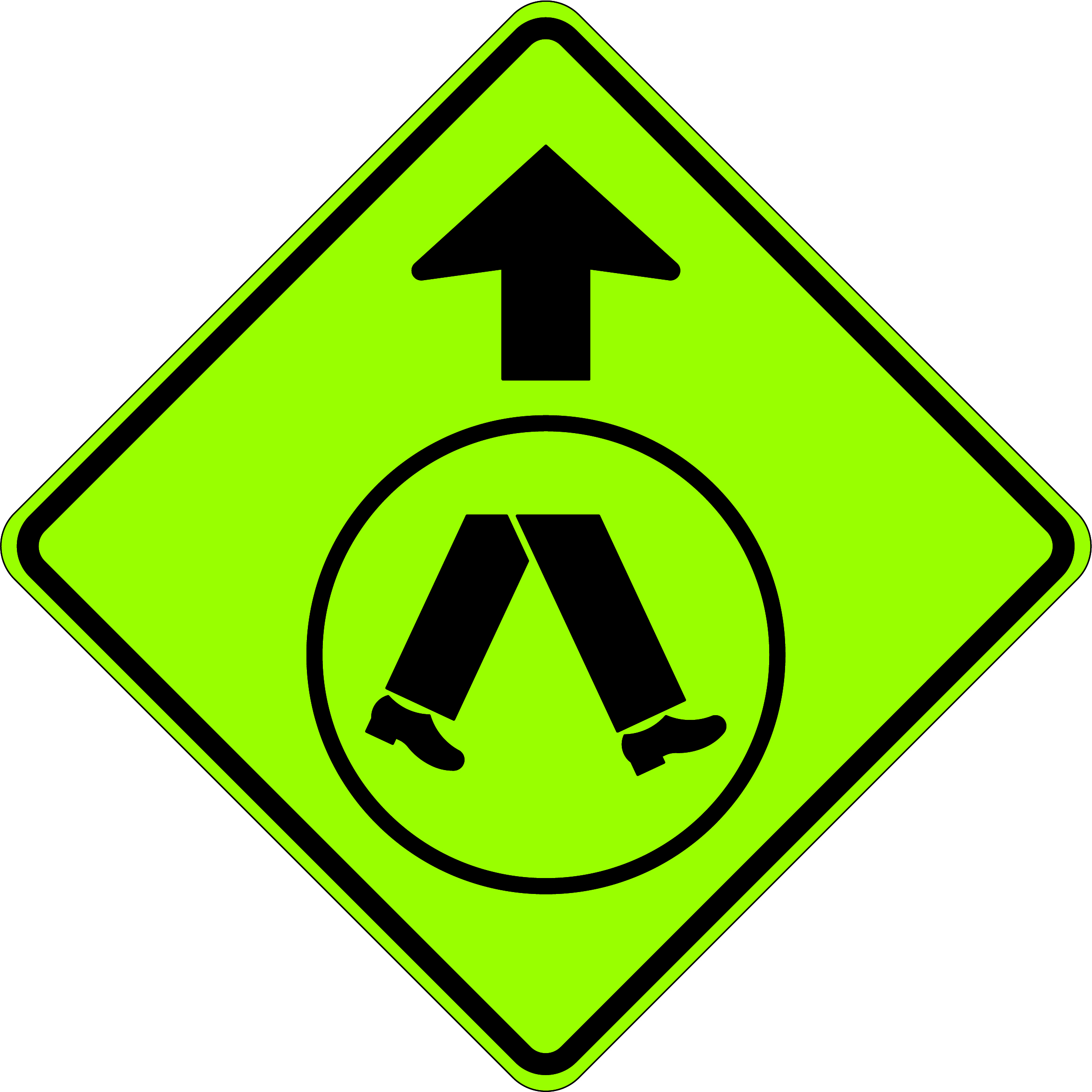 UNIFORM SAFETY 900X900MM ALUM CL1 REF PEDESTRIAN CROSSING 