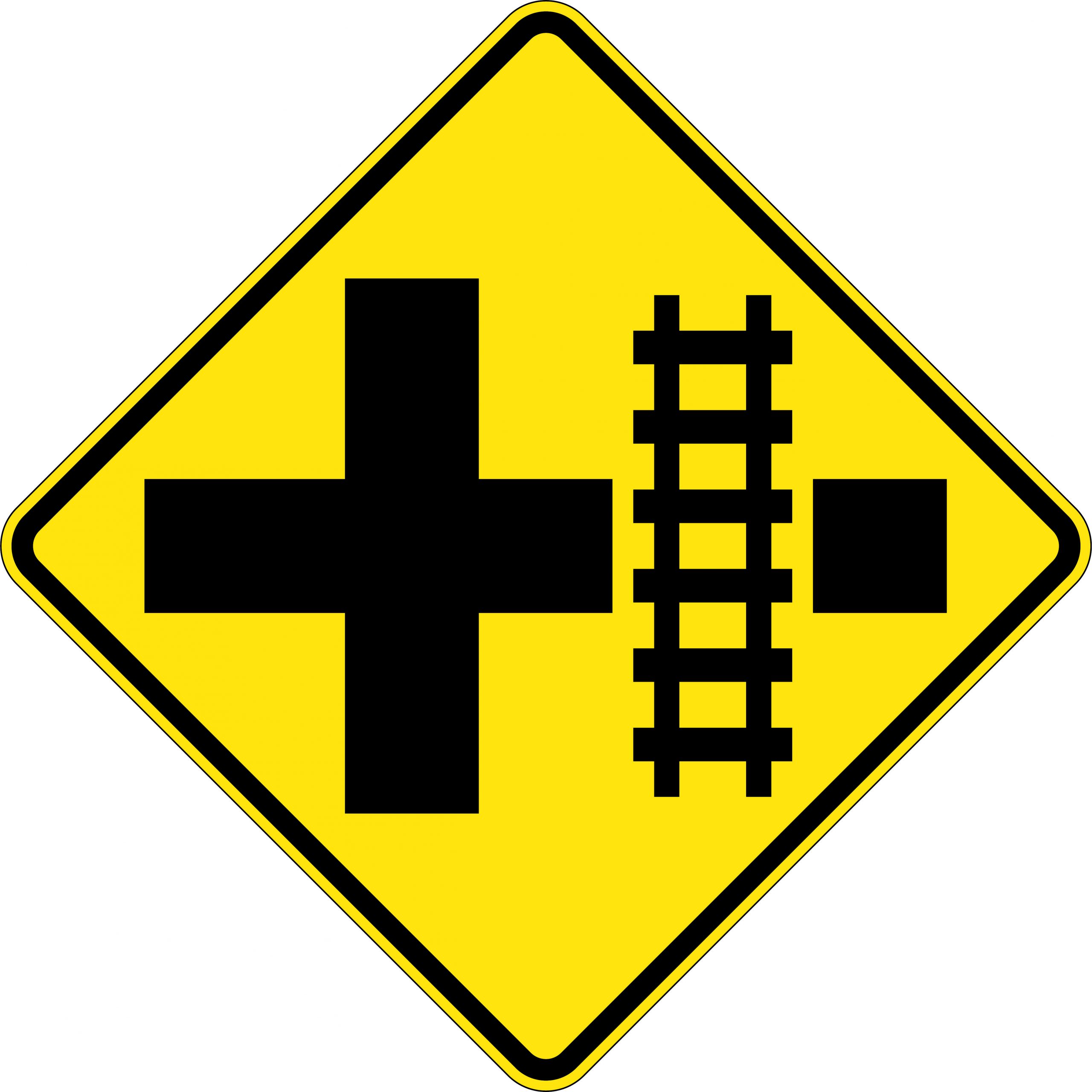 UNIFORM SAFETY 600X600MM ALUM CL1 REF TRAIN CROSSING INTERSECTION