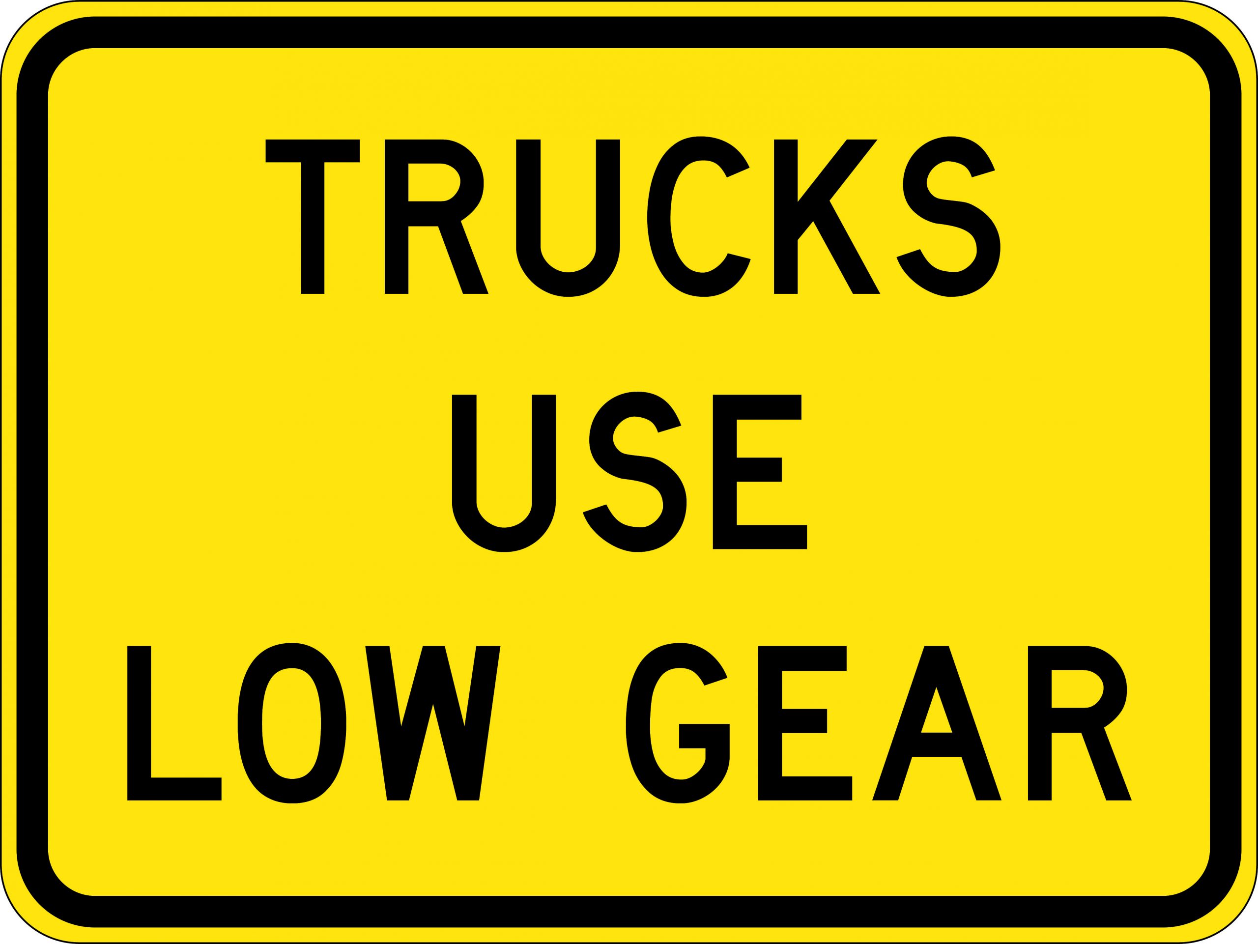 UNIFORM SAFETY 1250X950MM ALUM CL1 REF TRUCKS USE LOW GEAR 