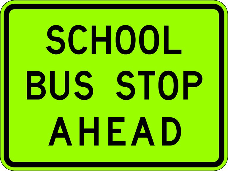 School Bus Stop Ahead Safety Sign Road Signage USS